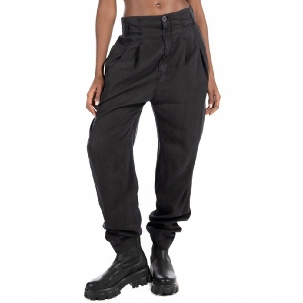 Free People Run Wild Trouser Pants Black Size 2 - Picture 2 of 5